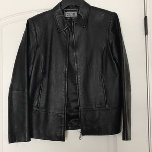leather zip front jacket. Excellent condition